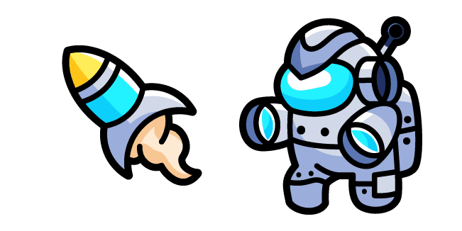 Among Us Cyborg Character and Rocketcustom cursor pack