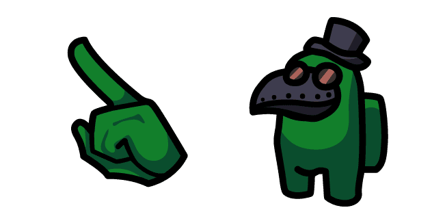 Among Us Green Character in Plague Doctor Maskcustom cursor pack