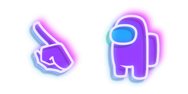 Among Us Neon Purple Charactercustom cursor pack