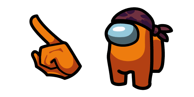 Among Us Orange Character in Do-Rag Hatcustom cursor pack