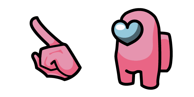 Among Us Pink Heart Charactercustom cursor pack