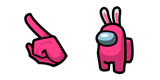 Among Us Pink Rabbit Charactercustom cursor pack