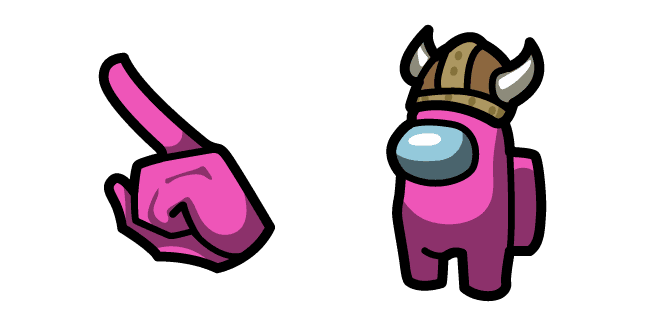 Among Us Pink Viking Character custom cursor pack