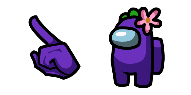 Among Us Purple Character in Flower Hatcustom cursor pack