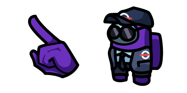 Among Us Purple Character in Security Guard Outfitcustom cursor pack