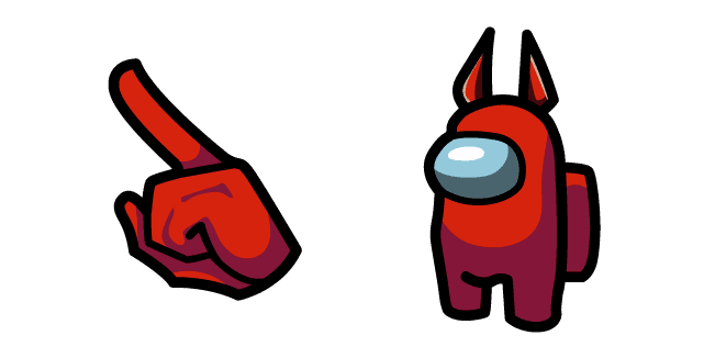 Among Us Red Character Devils Hornscustom cursor pack