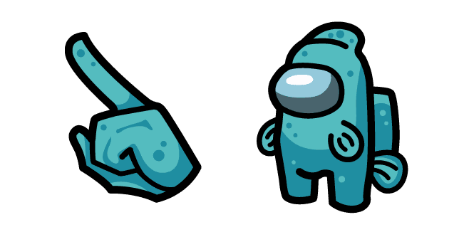 Among Us Teal Character Fish Monstercustom cursor pack