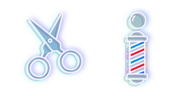 Blue Scissors and Barber's Pole Neoncustom cursor pack