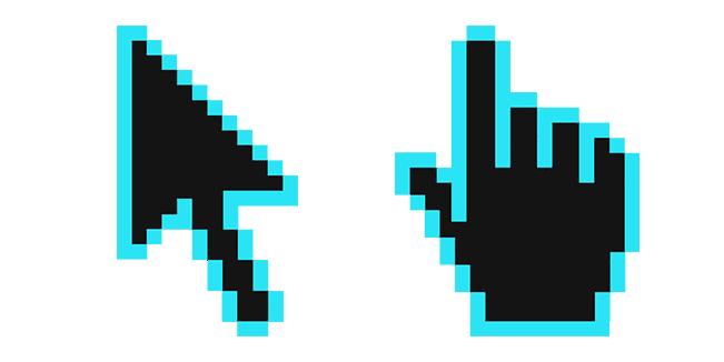 Bright Turquoise Pixelcustom cursor pack