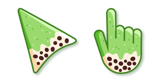 Bubble Tea on Green Backgroundcustom cursor pack