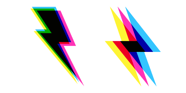 CMYK Lightning Boltcustom cursor pack