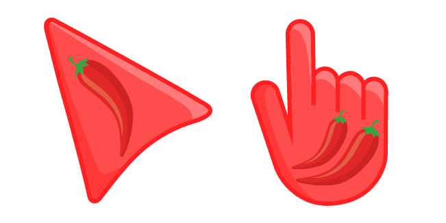 Chili Pepper on Red Backgroundcustom cursor pack