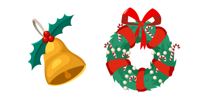 Christmas Bell and Wreathcustom cursor pack