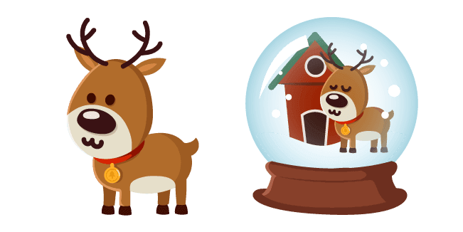 Christmas Deer and Snow Globecustom cursor pack