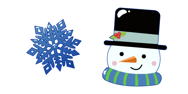 Christmas Snowflake and Snowmancustom cursor pack