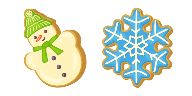 Christmas Snowman Cookie and Snowflake Cookiecustom cursor pack