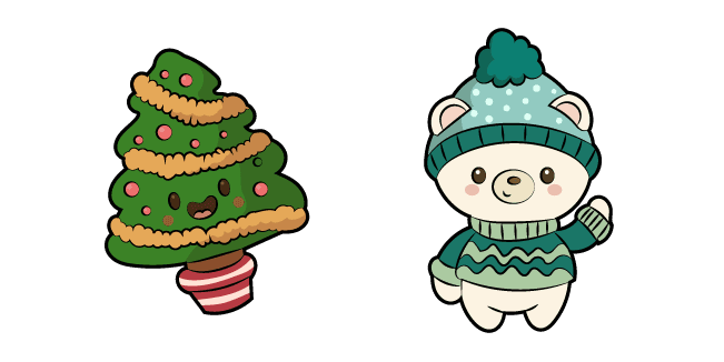 Christmas Tree and Polar Bearcustom cursor pack