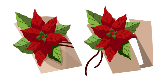 Christmas Wish List with Poinsettiacustom cursor pack