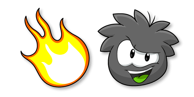 Club Penguin Black Puffle and Firecustom cursor pack