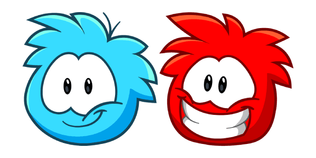 Club Penguin Blue and Red Pufflescustom cursor pack