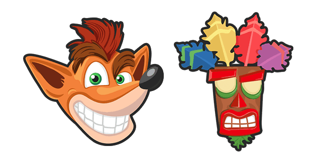 Crash Bandicoot and Aku Aku Maskcustom cursor pack