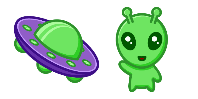 Cute Alien and UFOcustom cursor pack