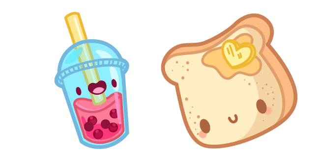 Cute Bread and Bubble Teacustom cursor pack