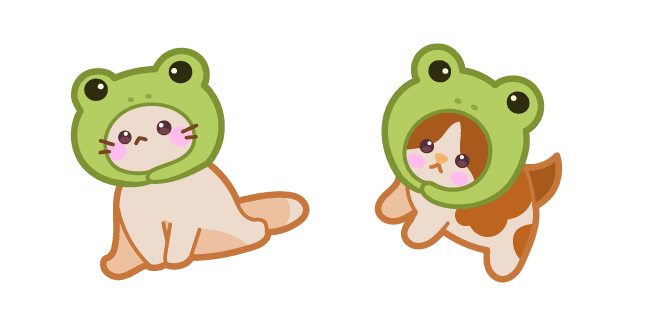 Cute Cat in Frog's Hatcustom cursor pack