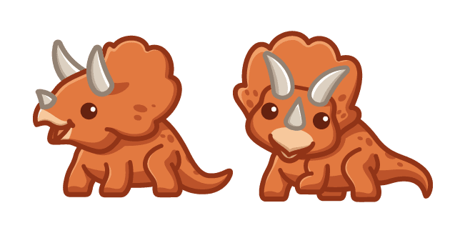 Cute Dino Triceratopscustom cursor pack