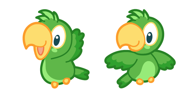 Cute Green Parrotcustom cursor pack