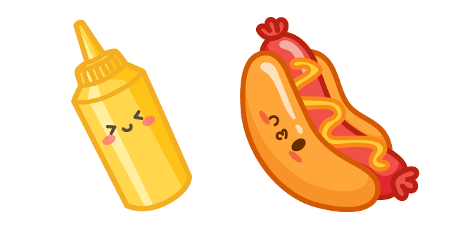 Cute Hot Dog and Mustardcustom cursor pack