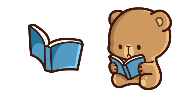 Cute Mocha Bear and Bookcustom cursor pack