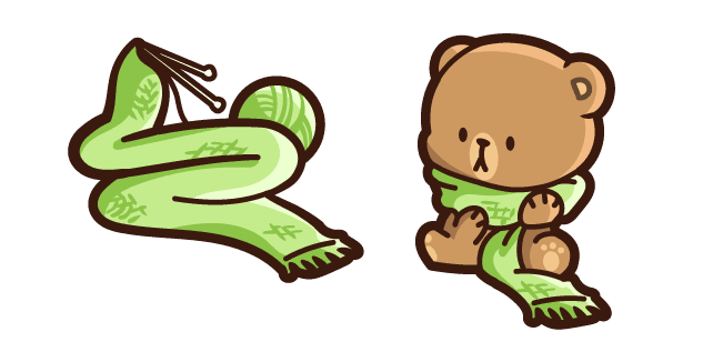 Cute Mocha Bear and Scarfcustom cursor pack