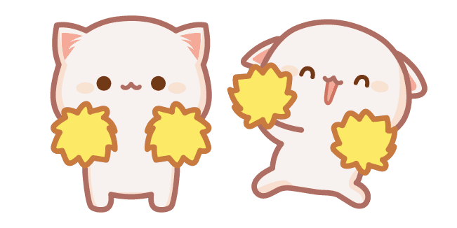 Cute Mochi Mochi Peach Cat with Pompomscustom cursor pack