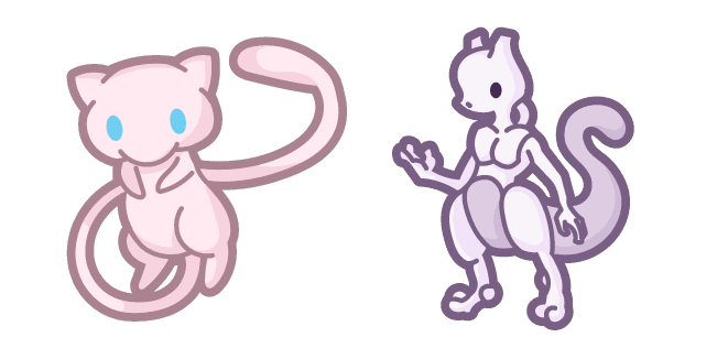 Cute Pokemon Mew and Mewtwocustom cursor pack