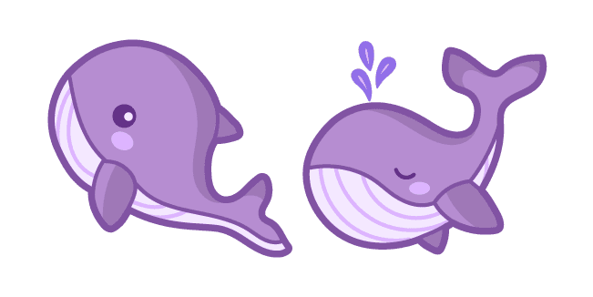 Cute Purple Whalecustom cursor pack