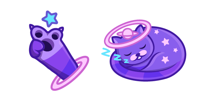 Cute Space Cat Sleepingcustom cursor pack