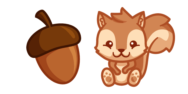 Cute Squirrel and Acorncustom cursor pack