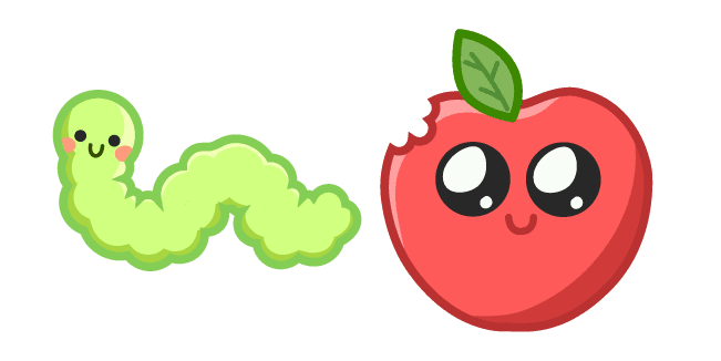 Cute Worm and Applecustom cursor pack