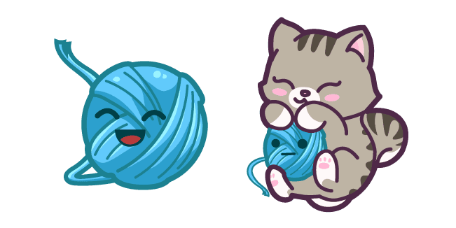 Cute Yarn Ball and Kittencustom cursor pack