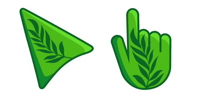 Dark Green Leaves on Spring Green Backgroundcustom cursor pack