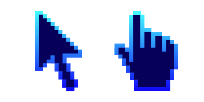 Dark and Glowing Blue Pixelcustom cursor pack