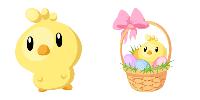 Easter Chick and Basketcustom cursor pack