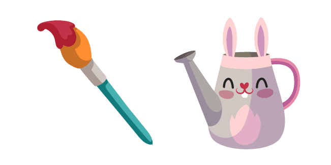 Easter Hare Watering Can and Brushcustom cursor pack