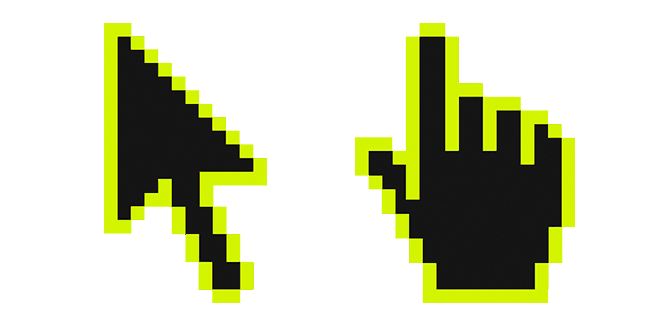 Electric Lime Pixelcustom cursor pack