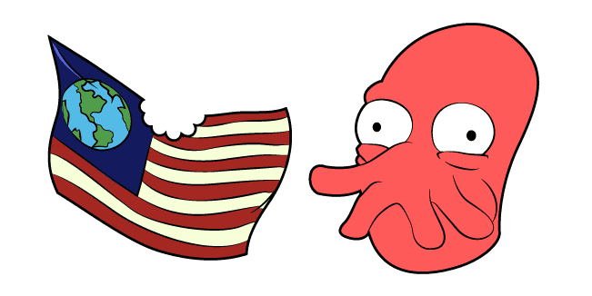 Futurama Dr. Zoidberg and Flagcustom cursor pack