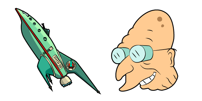 Futurama Farnsworth and Planet Express Shipcustom cursor pack