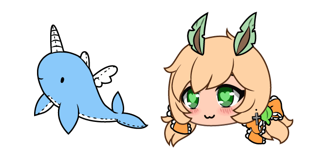 Gacha Life Leafu and Plushie Narwhalcustom cursor pack