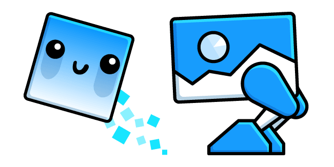 Geometry Dash Cube 102 and Robot 1custom cursor pack