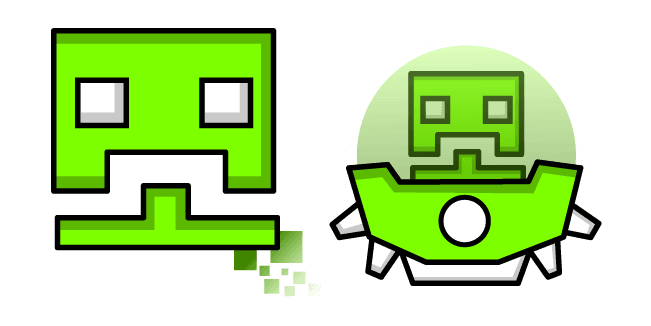 Geometry Dash Cube 10 and UFO 12custom cursor pack